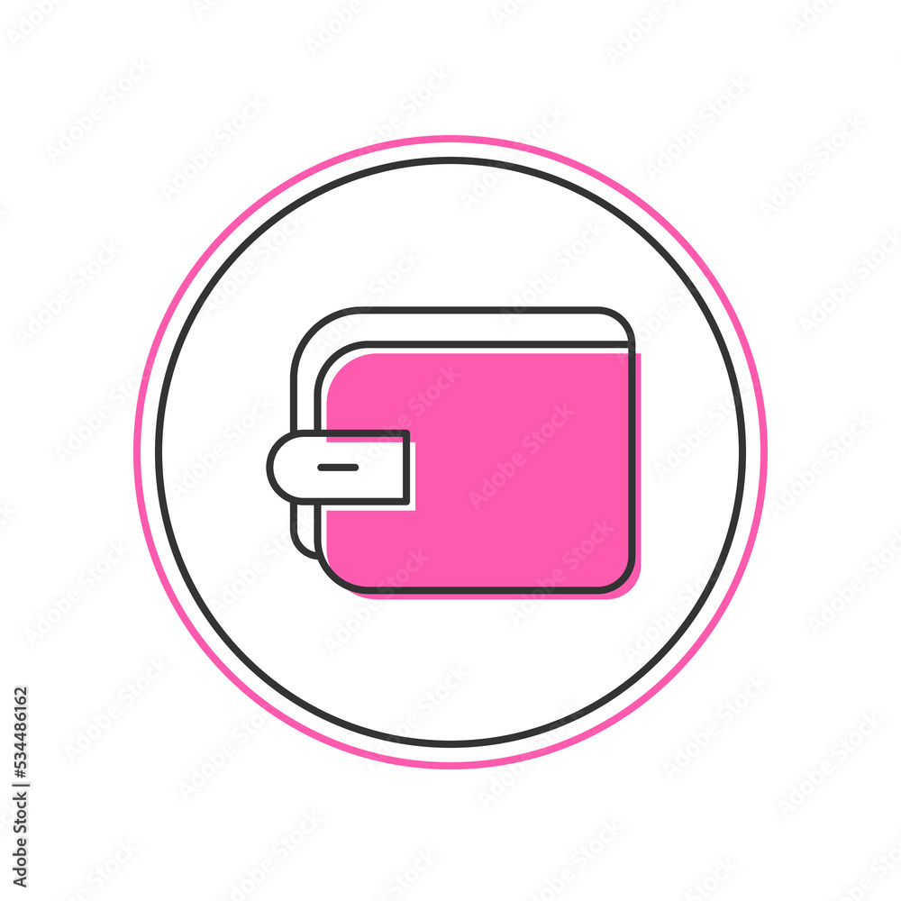 Filled outline Wallet icon isolated on white background. Purse icon. Cash savings symbol. Vector Filled outline Wallet icon isolated on white background. Purse icon. Cash savings symbol. Vector