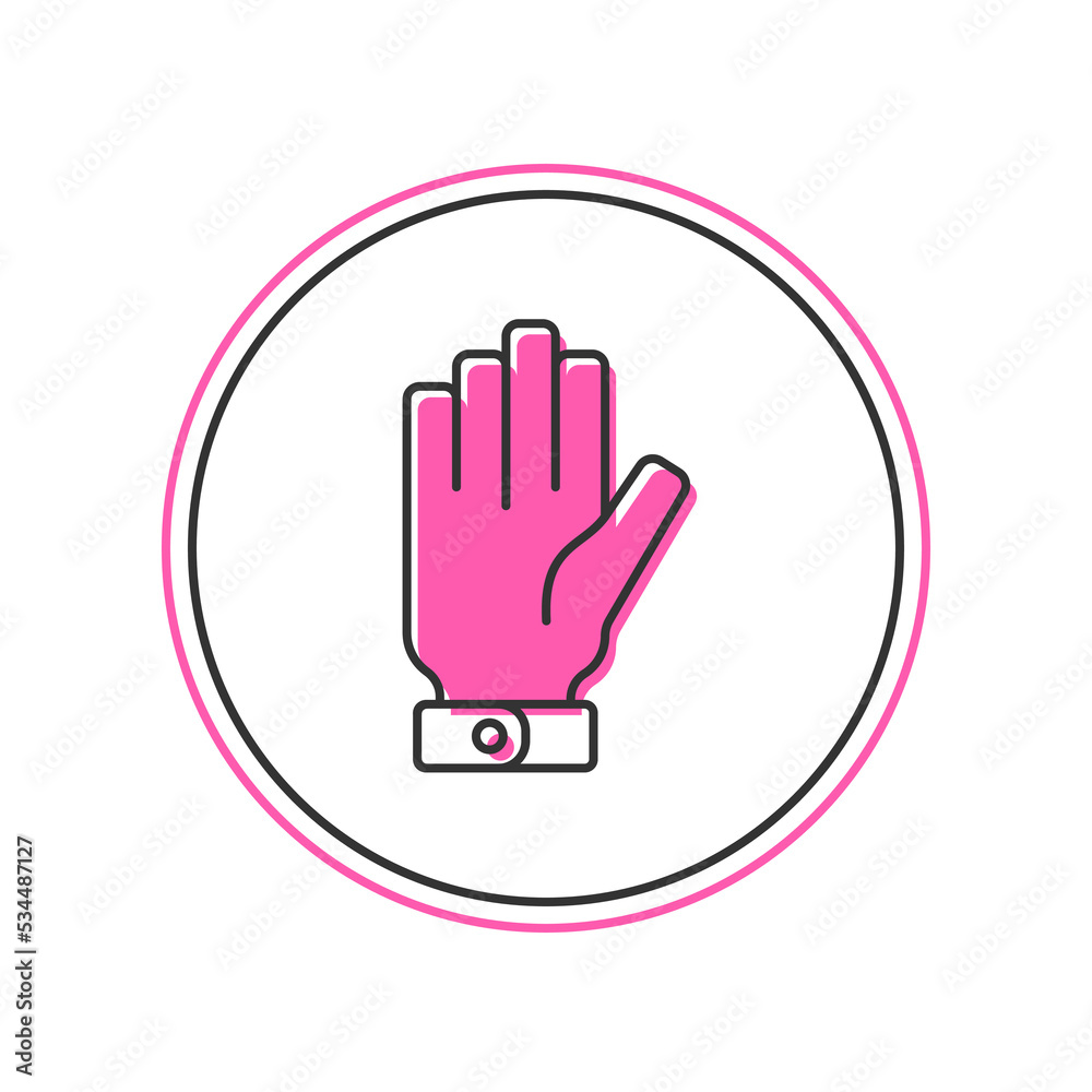 Obraz premium Filled outline Firefighter gloves icon isolated on white background. Protect gloves icon. Vector