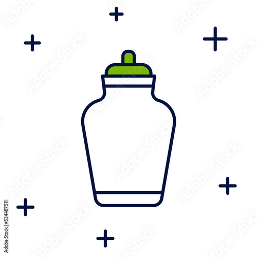Filled outline Funeral urn icon isolated on white background. Cremation and burial containers, columbarium vases, jars and pots with ashes. Vector