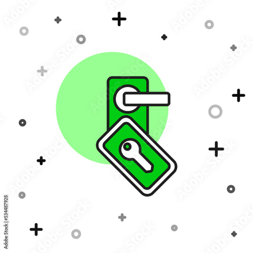 Filled outline Digital door lock with wireless technology for unlock icon isolated on white background. Door handle sign. Security smart home. Vector