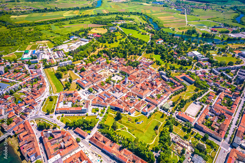 Six pointed star fortress town of Karlovac aerial view photo