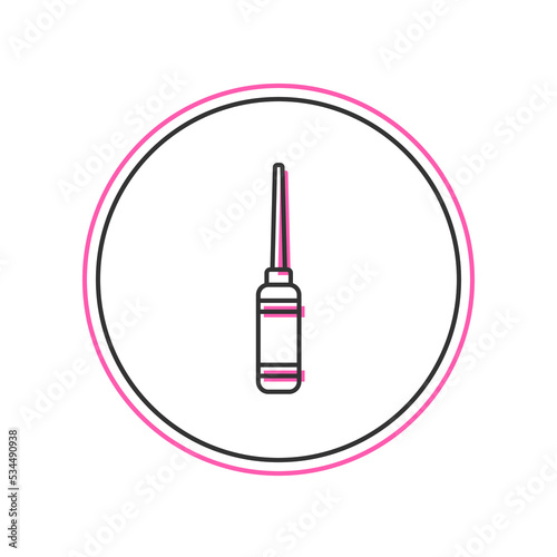 Filled outline Awl tool with wooden handle icon isolated on white background. Work equipment tailor industry. Vector