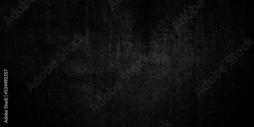 Dark black grunge textured concrete background. Panorama dark grey black slate background or texture. Vector black concrete texture. Stone wall background. 