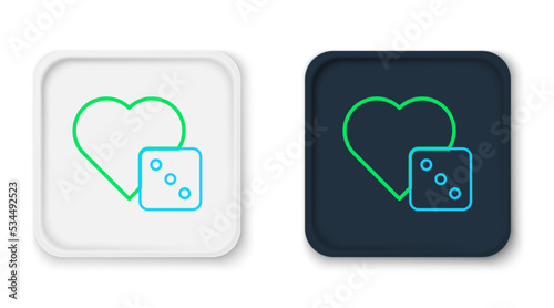 Line Game dice icon isolated on white background. Casino gambling. Colorful outline concept. Vector