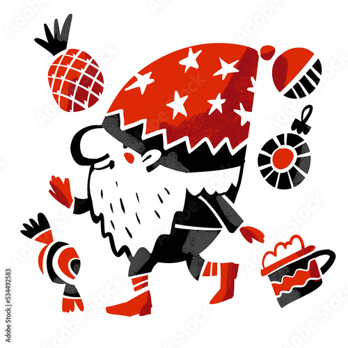 Christmas gnome with sweets...