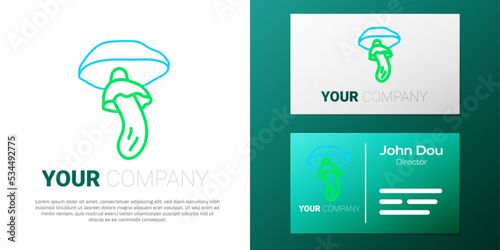 Line Psilocybin mushroom icon isolated on white background. Psychedelic hallucination. Colorful outline concept. Vector