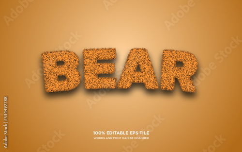 Bear editable text style effect