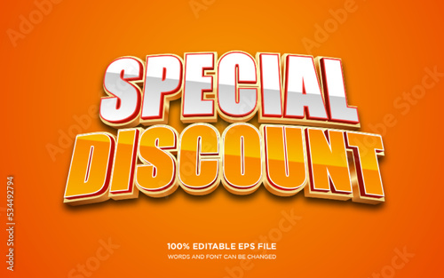 Special Discount 3d editable text style effect