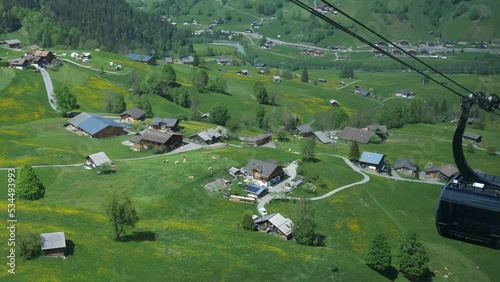 View from a cable car (Eiger Express, Grindelwald, Switzerland)