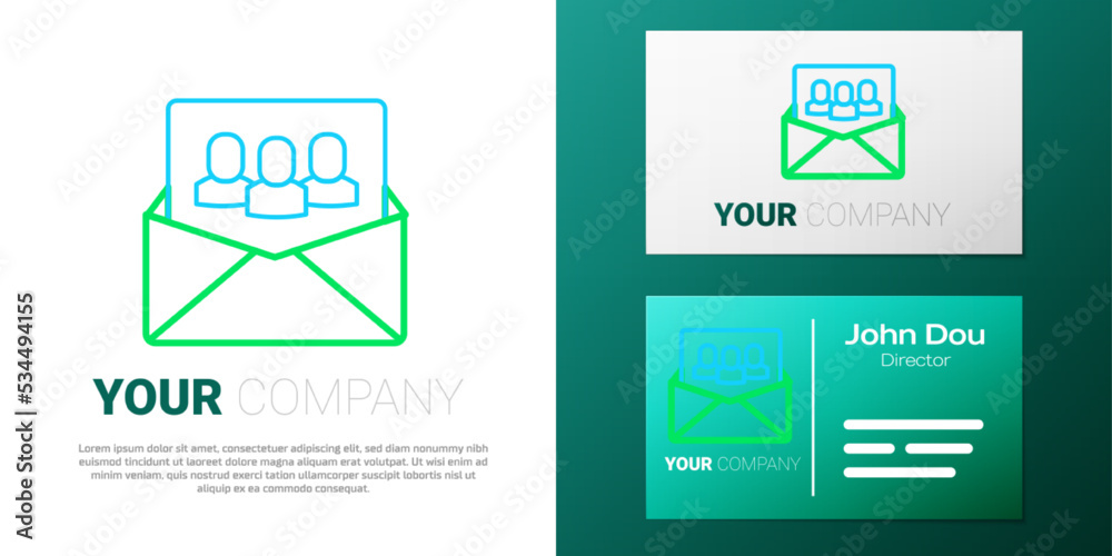 Line Project team base icon isolated on white background. Business analysis and planning, consulting, team work, project management. Developers. Colorful outline concept. Vector