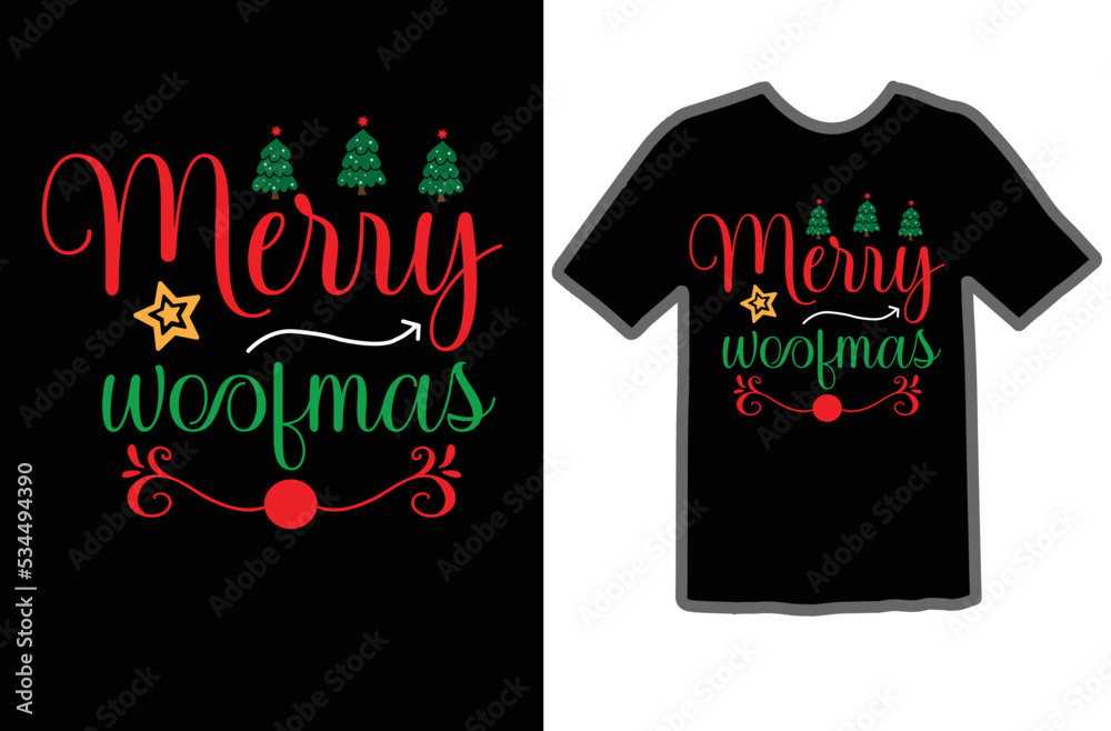 Merry woofmas t shirt design