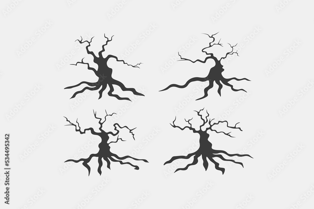 Illustration vector graphic of mystical or horror tree set collection Illustration vector graphic of mystical or horror tree set collection