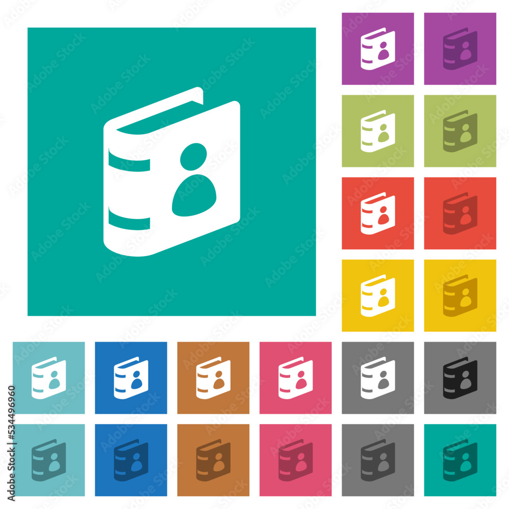 User guide books square flat multi colored icons User guide books square flat multi colored icons