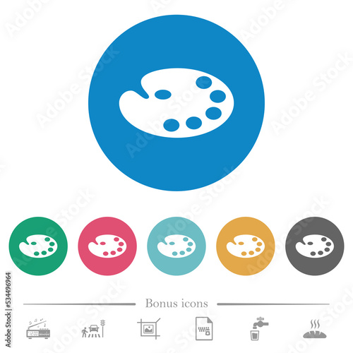 Color palette flat round icons