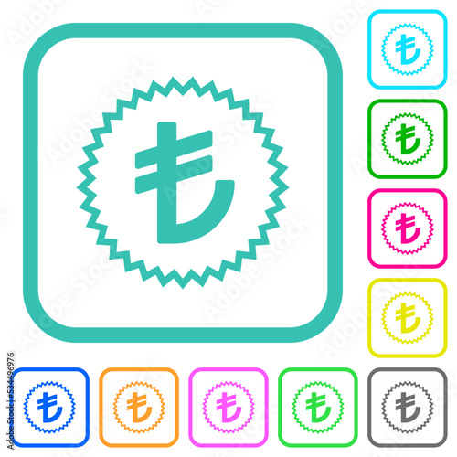 Turkish Lira sticker alternate vivid colored flat icons