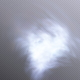 Blue smoke on a transparent background. Hookah smoke, poisonous gas, purple dust, fog effect. 
