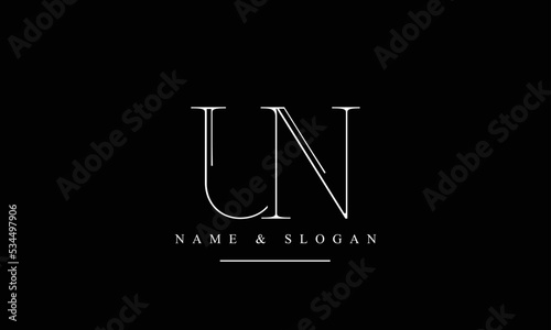 UN, NU, U, N abstract letters logo monogram