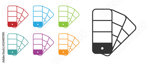Black Color palette guide icon isolated on white background. Set icons colorful. Vector