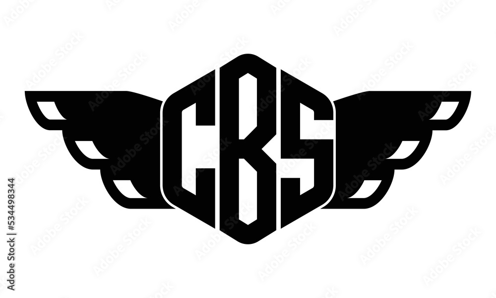 CBS three-letter butterfly iconic logo design vector template | polygon ...