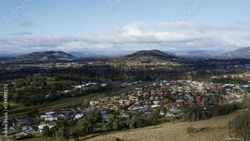 Drone footage from Federation Hill Wodonga, Victoria, Australia Heading from north to south facing towards Huon Hill. photo