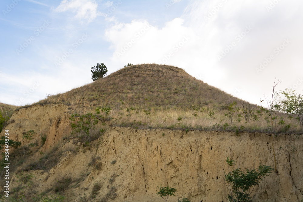 Sand hill slope. Landscapes of Moldova. Sand hills are located near the Prut River in the Cahul region, Moldova
