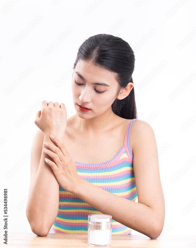 Beautiful women with a white background Beautiful women with a white background