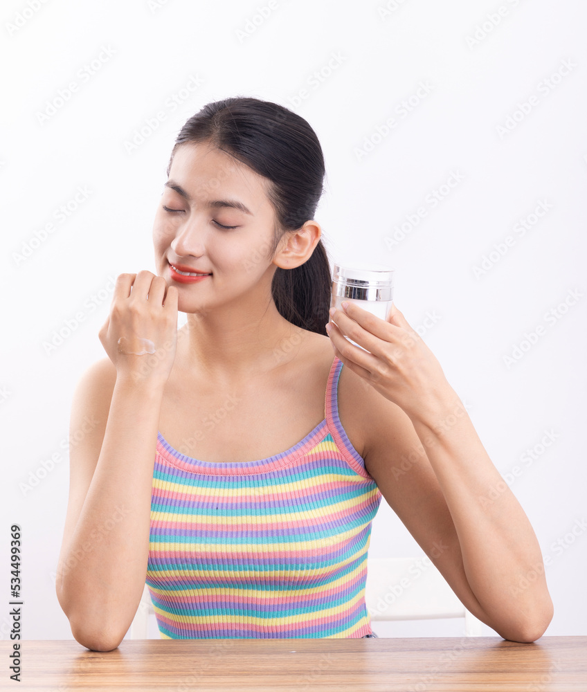 Beautiful women with a white background Beautiful women with a white background