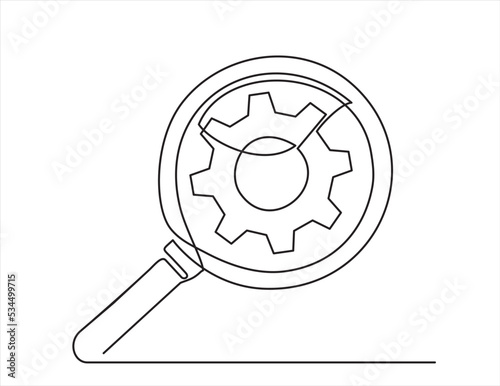 Continuous one line drawing Search engine optimization line icon vector illustration concept