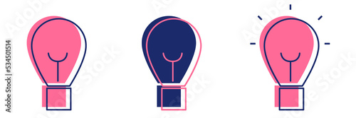 Light Bulb line icon. Idea sign, solution, thinking concept. Lighting Electric lamp. Electricity, shine for graphic design, Website, UI. Line icon. Vector illustration in Cartoon flat style 