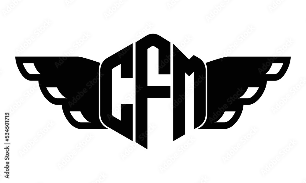 Cfm Monogram CFM three-letter butterfly iconic logo design vector template | polygon ...