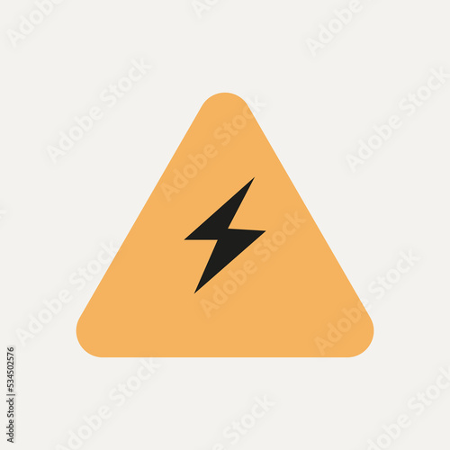 Electric warning icon vector. Flat design Free Download Electric warning icon vector. Flat design - GFXLoad