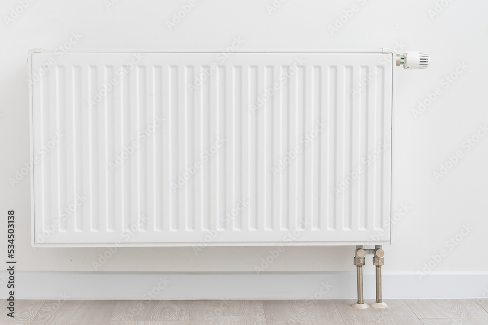 custom made wallpaper toronto digitalWhite radiator with temperature control valve. Central heating battery