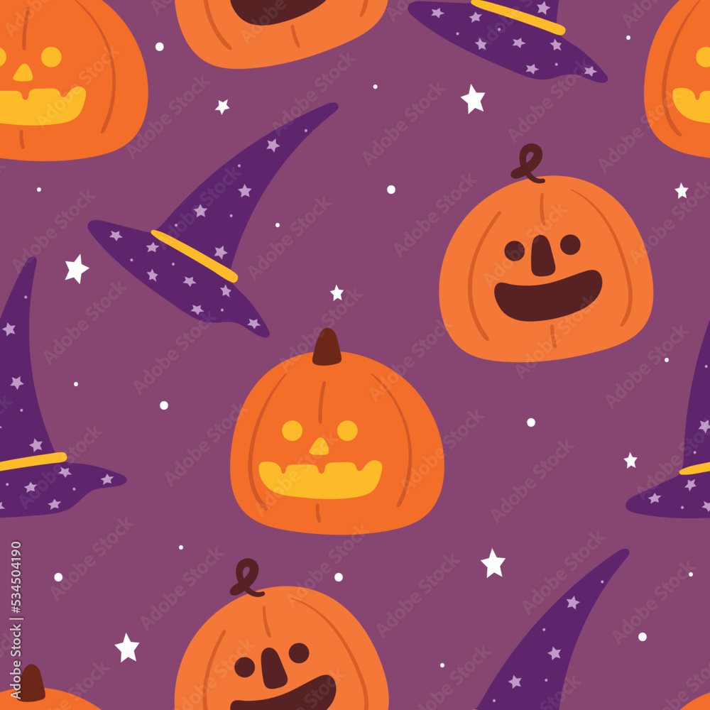 seamless pattern cartoon halloween. cute wallpaper for kids, textile, gift wrap paper