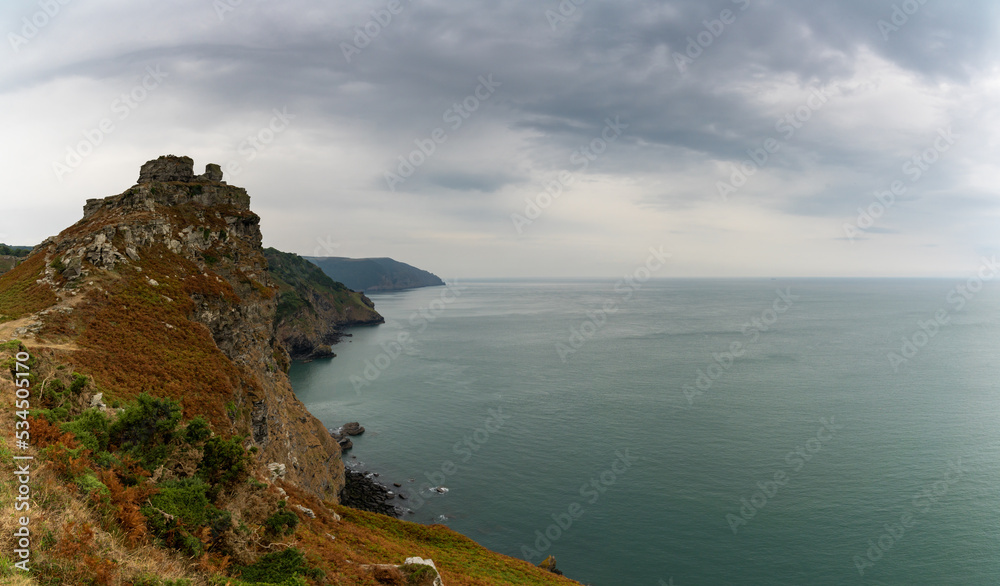 Valley of the Rocks landscape in Exmoor in North Devon with an expressive overcast sky Valley of the Rocks landscape in Exmoor in North Devon with an expressive overcast sky