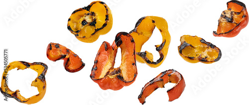 Grilled paprika slices isolated  photo