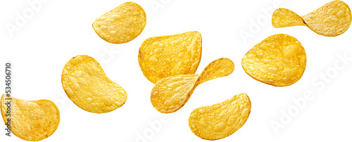 Photo Natural potato chips isolated