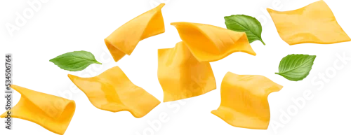 Panel kuchenny z motywem Square slices of processed cheese isolated