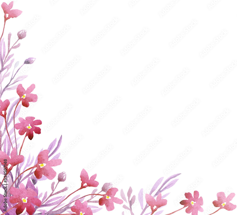 Pink flower frame