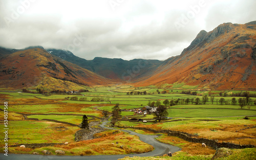 Mickleden Valley, Ambleside Langdale Lake District Cumbria Countryside
