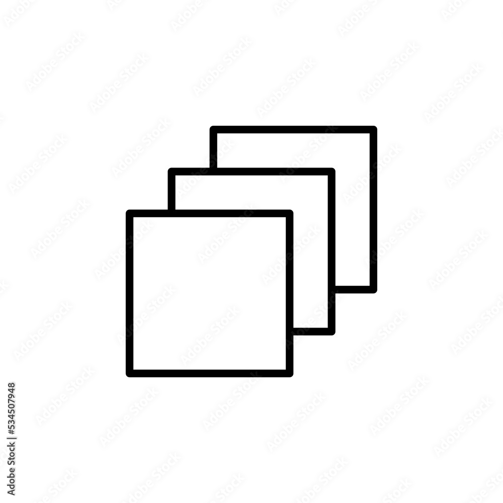 Layers Vector Icon. Three Levels. Vector sign in simple style isolated on white background. Layers Vector Icon. Three Levels. Vector sign in simple style isolated on white background.