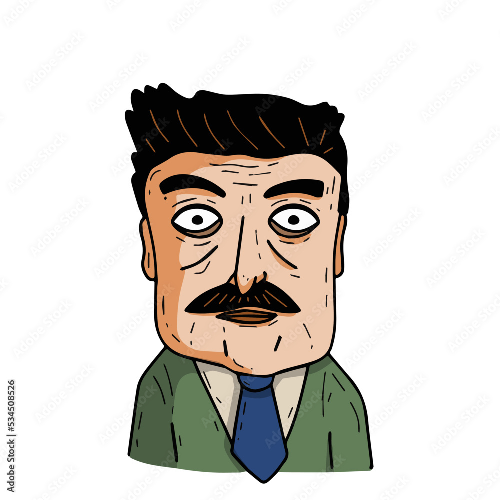 Adult man in hand-drawn style. Outline male character Adult man in hand-drawn style. Outline male character