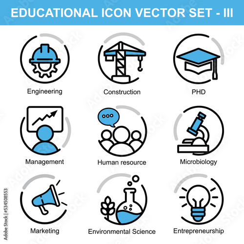 EDUCATIONAL ICON VECTOR SET - III