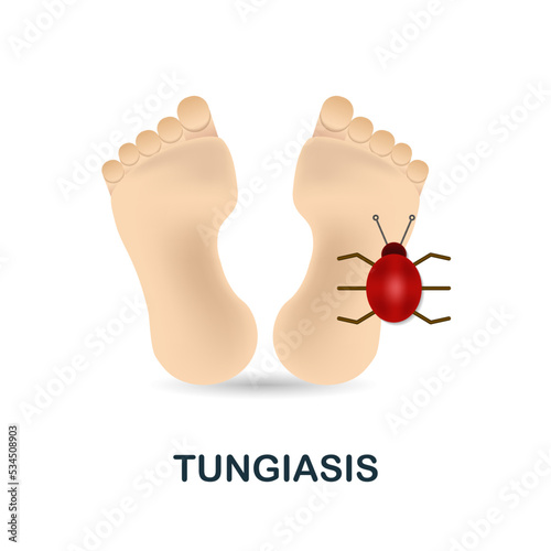 Tungiasis icon. 3d illustration from deseases collection. Creative Tungiasis 3d icon for web design, templates, infographics and more photo