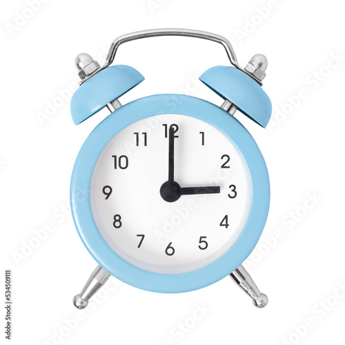 Retro alarm clock isolated on transparent background