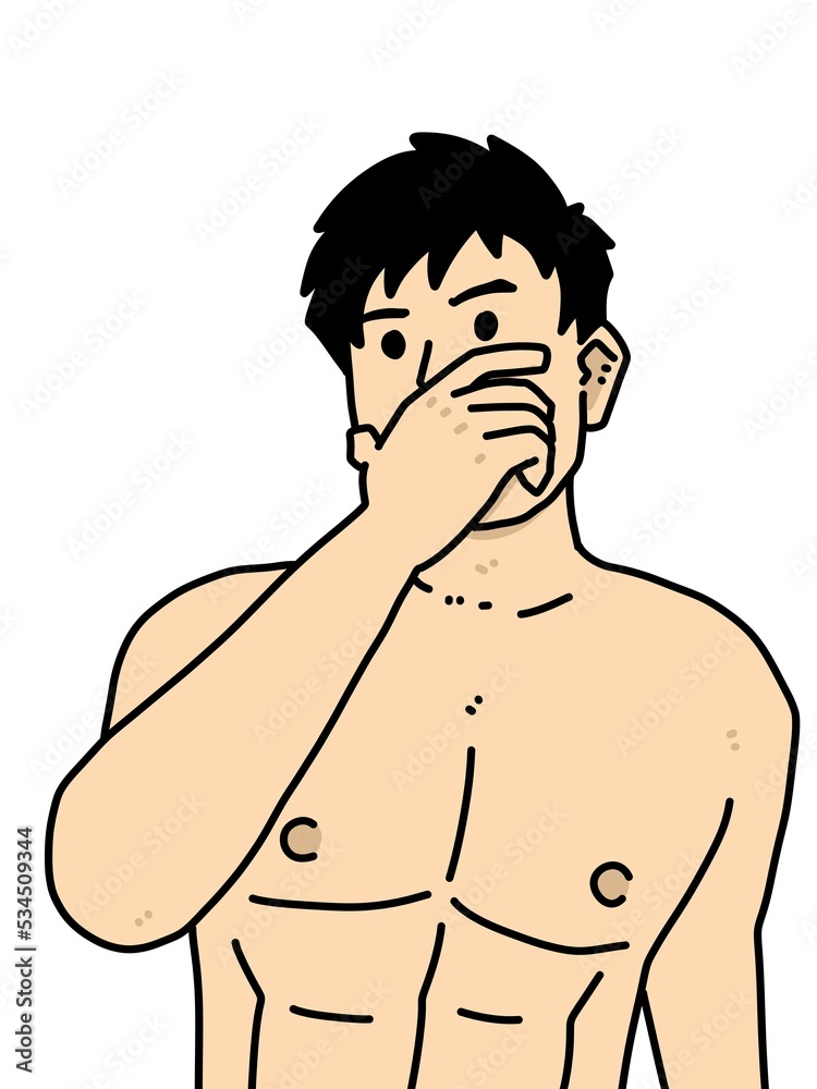 Fototapeta premium cute man cartoon on white background