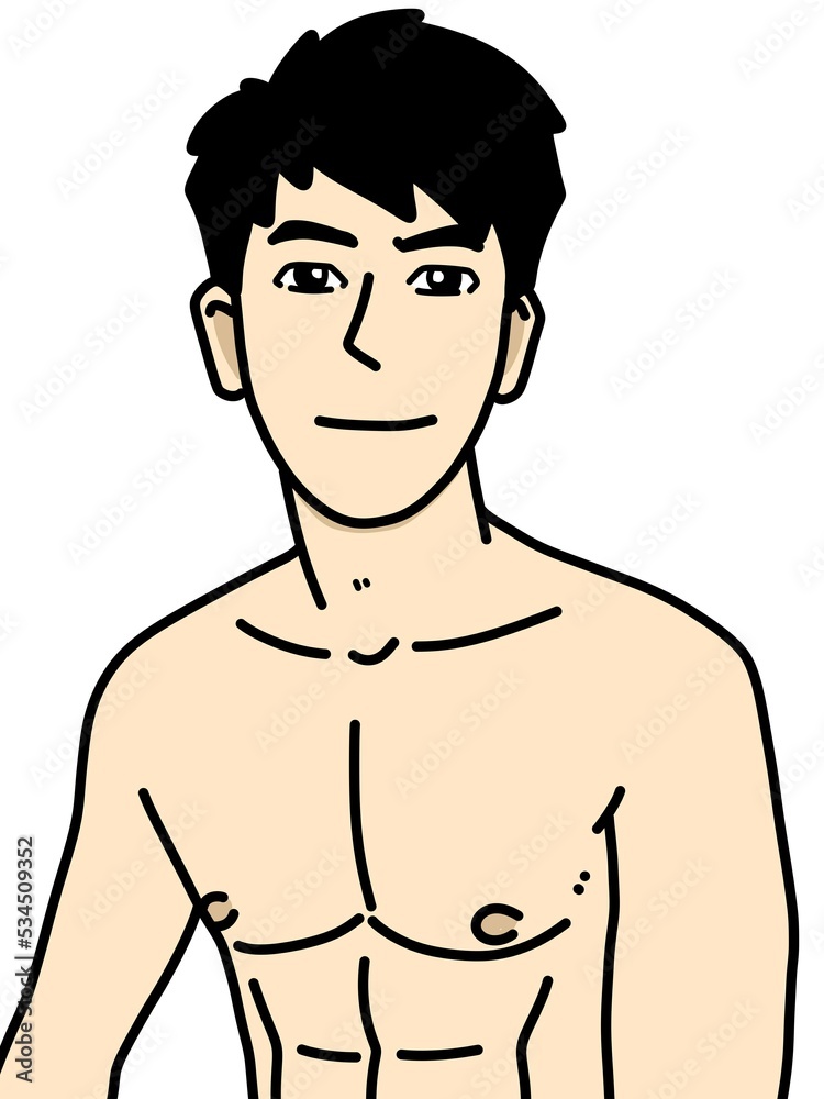 Fototapeta premium cute man cartoon on white background