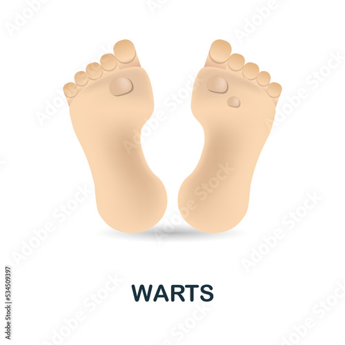 Warts icon. 3d illustration from deseases collection. Creative Warts 3d icon for web design, templates, infographics and more