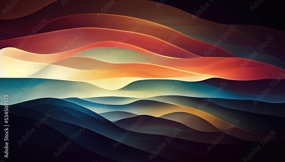 Organic abstract panorama wallpaper background - obrazy, fototapety, plakaty 