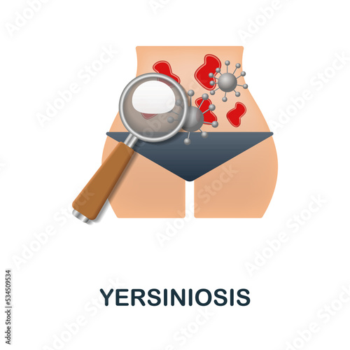 Yersiniosis icon. 3d illustration from deseases collection. Creative Yersiniosis 3d icon for web design, templates, infographics and more