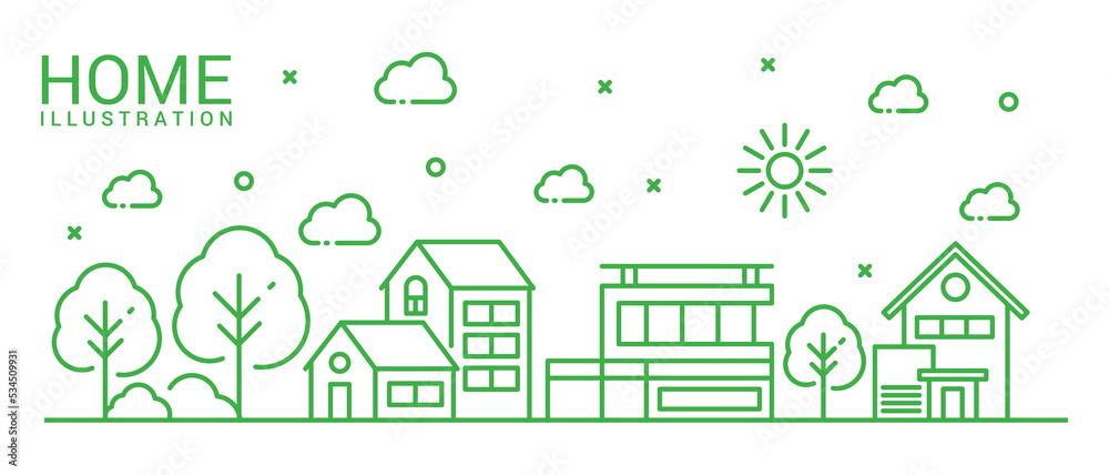 Home line illustration design Home line illustration design